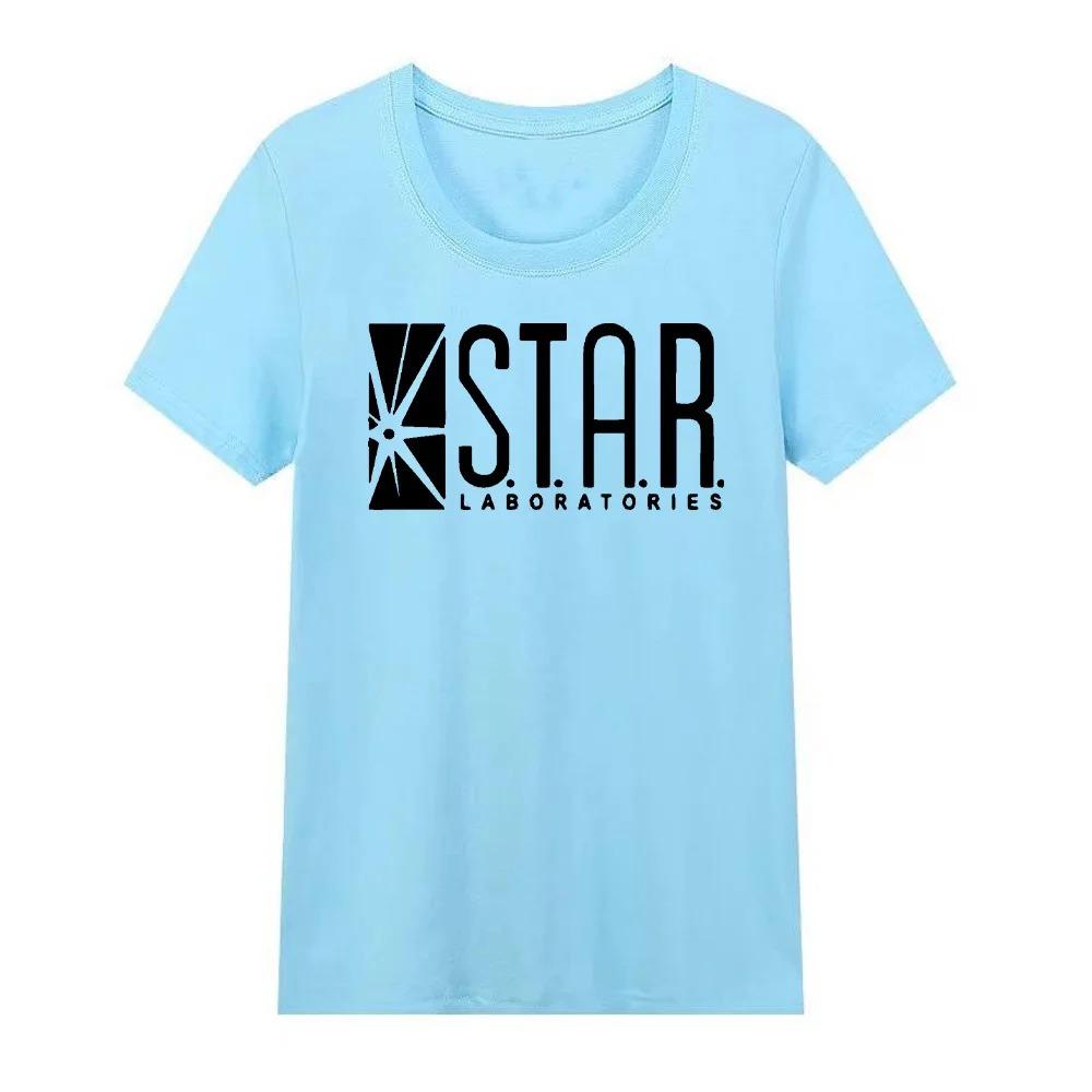 Флэш DC Barry Allen Laboratories Star Labs с буквенным принтом женская футболка Повседневная хлопковая забавная рубашка футболка в стиле Харадзюку футболка топ