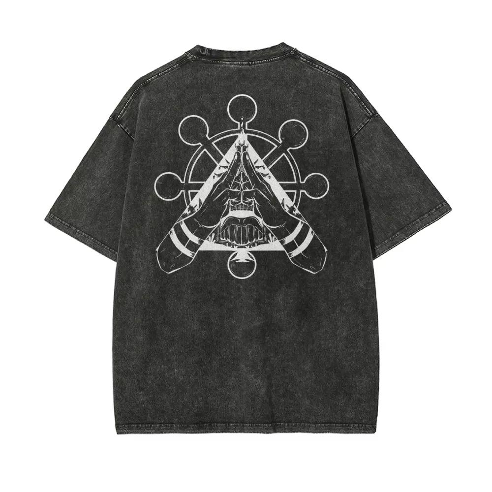 Ryomen Sukuna Malevolent Shrine TShirt Jujutsu Kaisen Domain Expansion Tee Vintage Washed Hip Hop Retro Anime Men Streetwear