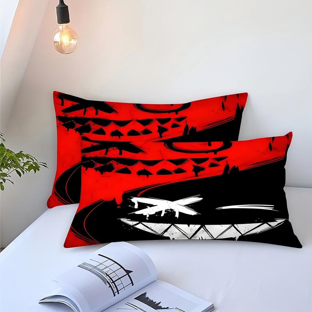 Black Red Splicing Design 3D Printed Duvet Cover Interesting Style Bedding Set Polyester Soft Comfortable Quilt Cover Pillowcase