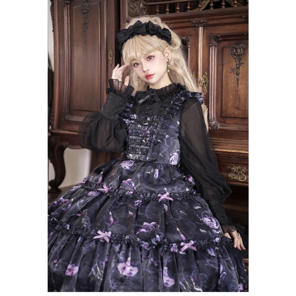 Платье Firefly Flower OP Light Lolita Daily Lolita Vintage Dress - комплект из двух предметов для девочек Soft Girl Fake