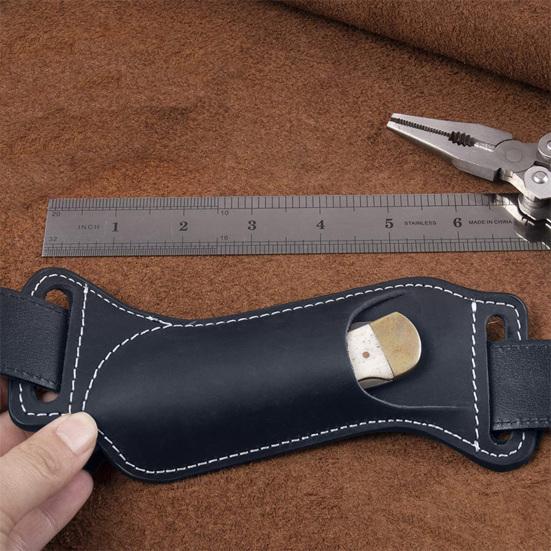 Чехол для ножа из искусственной кожи, крепление на ремень, водонепроницаемый, легкий, портативный, для кемпинга, EDC, мини-складной карманный держатель для резака, защитный рукав