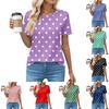Футболки для женщин, плиссированные, с круглым вырезом, нарядные, повседневные, блузки с принтом, с коротким рукавом, летние топы, свободный крой