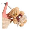 Soft Texture Bear Charm Plush Keychain, Cute Puppy Bag with Keychain Crocheted Accessories, Stuffed Animal Pendant for Women Girls Backpack