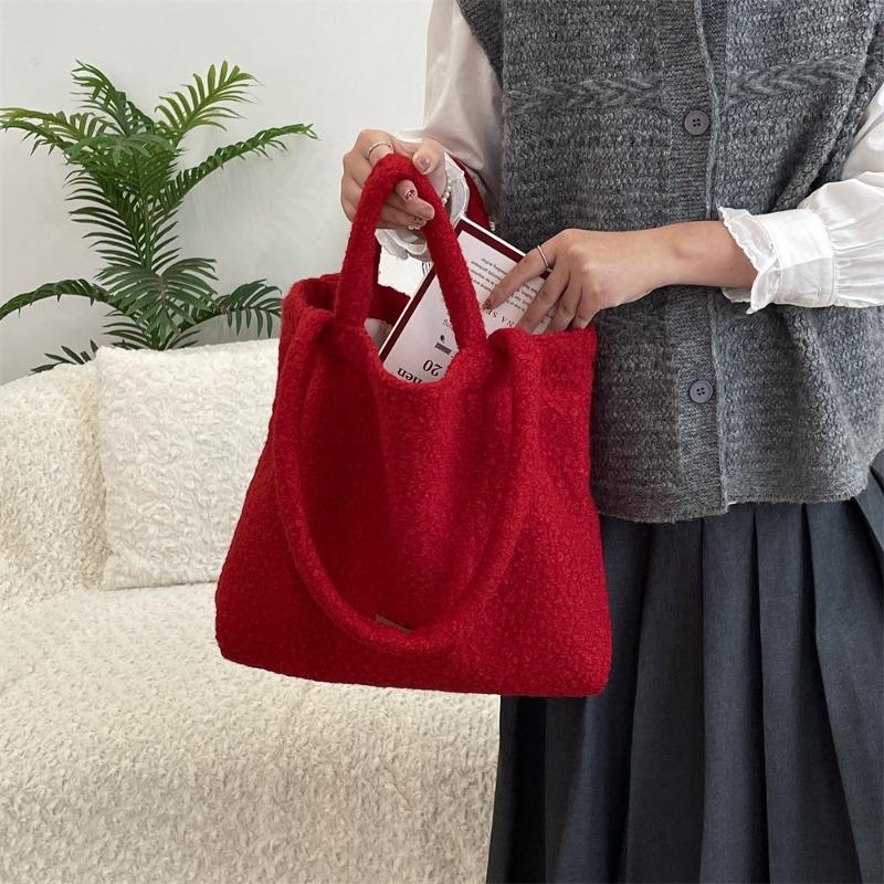 111 Autumn and Winter New Plush Soft Waxy Shoulder Bag Underarm Bag Large Capacity Commuter Handbag