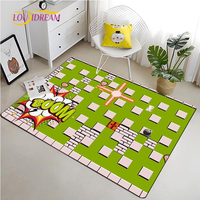 Retro Game Carpet for Living Room Bedroom Rug Kitchen Kids Door Unslip Floor Mats Birthday gift photography props Alfombra Rug