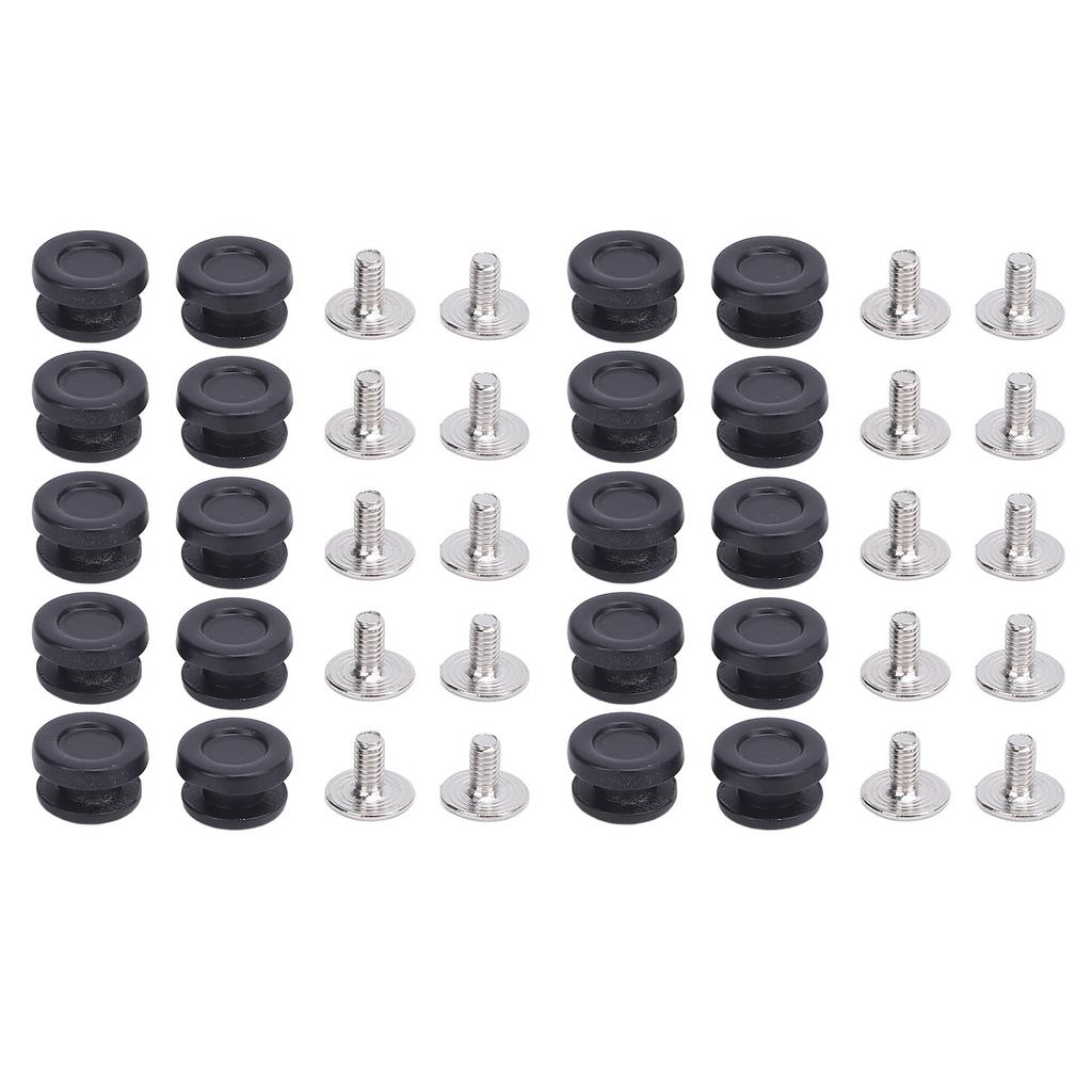 20 Sets Shoelace Rivets 9x5mm Eyelet Buttons 2.5x5.5mm Crossed Screws Shoe Lace Fastener Set Black