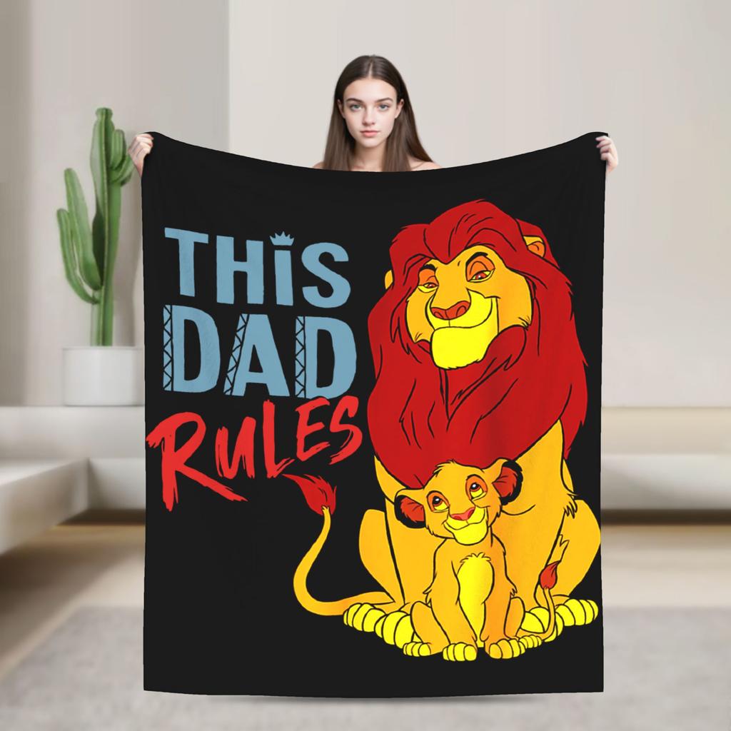 Lion King Blanket Funny Cartoon Simba Fleece Funny Warm Throw Blankets for Home Autumn/Winter