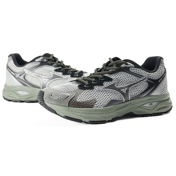 Mizuno Кроссовки для бега Racer S Unisex Низкие Серый Зеленый D1GH223513