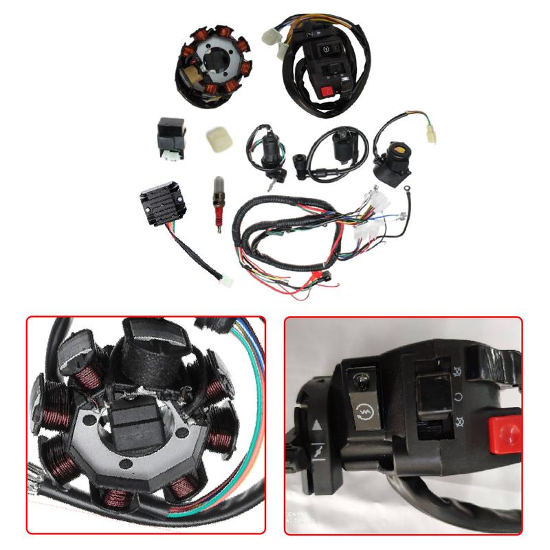 Полный комплект жгута проводов для пляжного квадроцикла ATV QUAD 150/200/250 куб. см, аксессуары для автомобиля и грузовика, электрический жгут проводов, коса проводов, статор