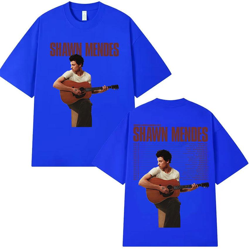 Singer Shawn Mendes Tour 2025 Album Graphic T-Shirt Men Fashion High Quality Cotton T Shirts Hip Hop Gothic Short Sleeve T Shirt