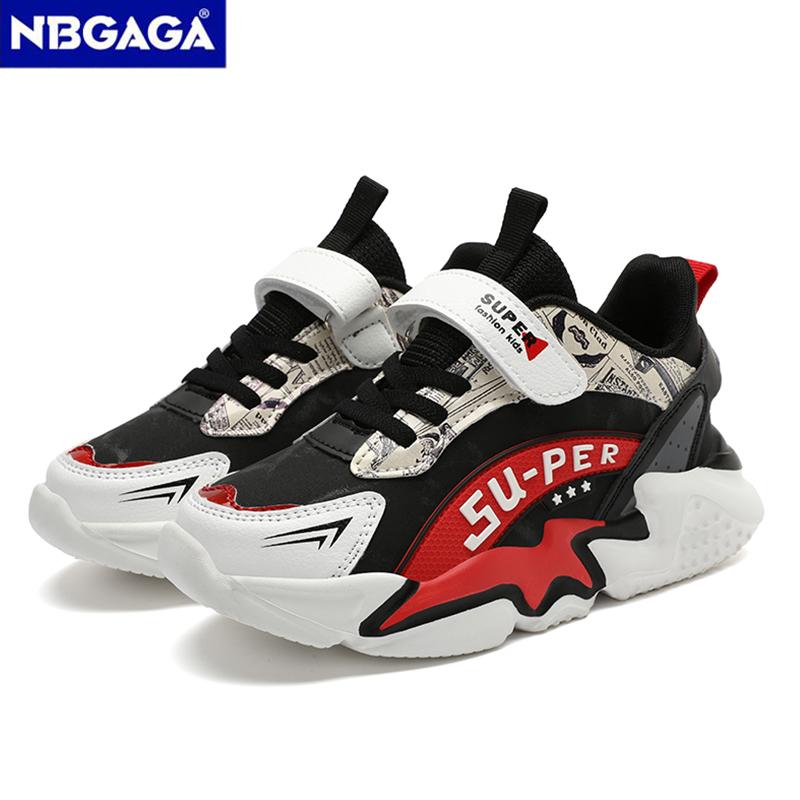 Спортивные детские кроссовки для мальчиков, повседневная обувь для детей 5-16 лет, детские теннисные кожаные нескользящие модные кроссовки