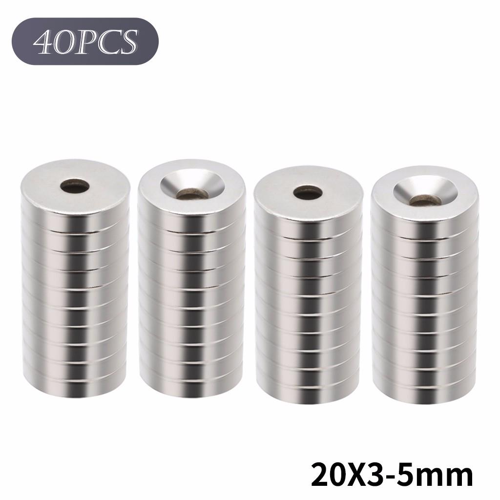 Неодимовые редкоземельные кольцевые магниты с потайной головкой N48 3/4 x 1/8 дюйма (50 шт.)