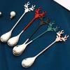 Ice Cream Scoop Food Grade 304 Stainless Steel Christmas Elk Dessert Coffee Spoon