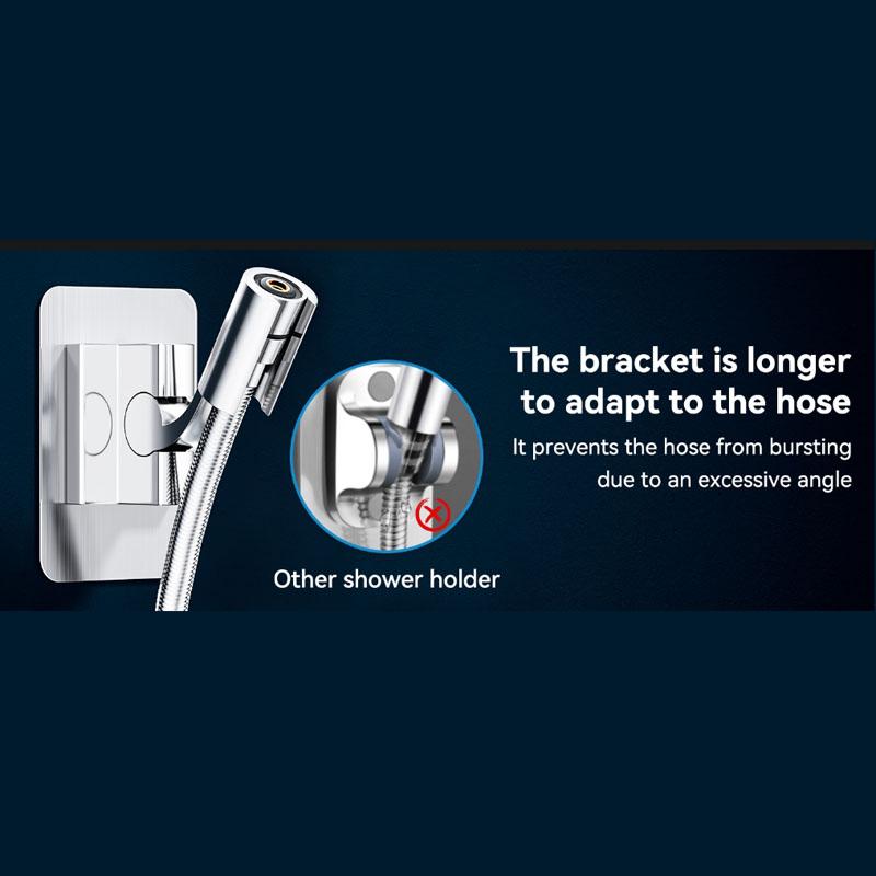 Universal Shower Head Holder Bracket Self-Adhesive Wall Mount Adjustable Stand