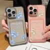 Чехол для телефона с цветным бантом и слотом для карт для iPhone 16 15 14 13 Pro Max 12 11, ударопрочный, прозрачный, мягкий, из ТПУ, для защиты линз, тонкий, противоударный чехол