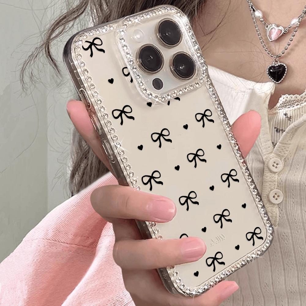Чехол-браслет с цепочкой для iPhone 17 16 15 13 14, Air 17 12 14 16 Pro 17 14 16 Pro Max, с милым узором в виде сверкающих бриллиантов и ремешком.