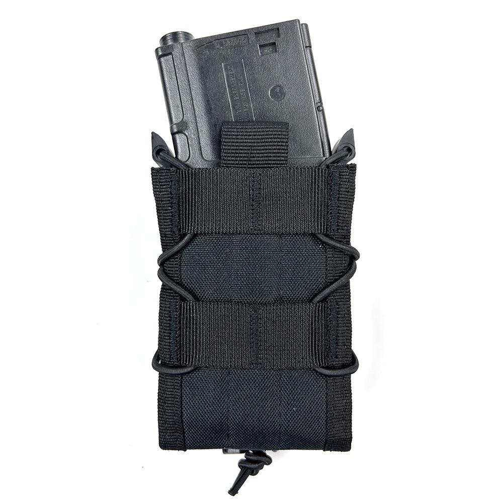 Tiger Stripe MOLLE 5.56 Rifle Mag Pouch, Quick Release Holster, Large Stock