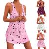 Женская летняя сексуальная пижама без рукавов с принтом, свободное подвесное платье