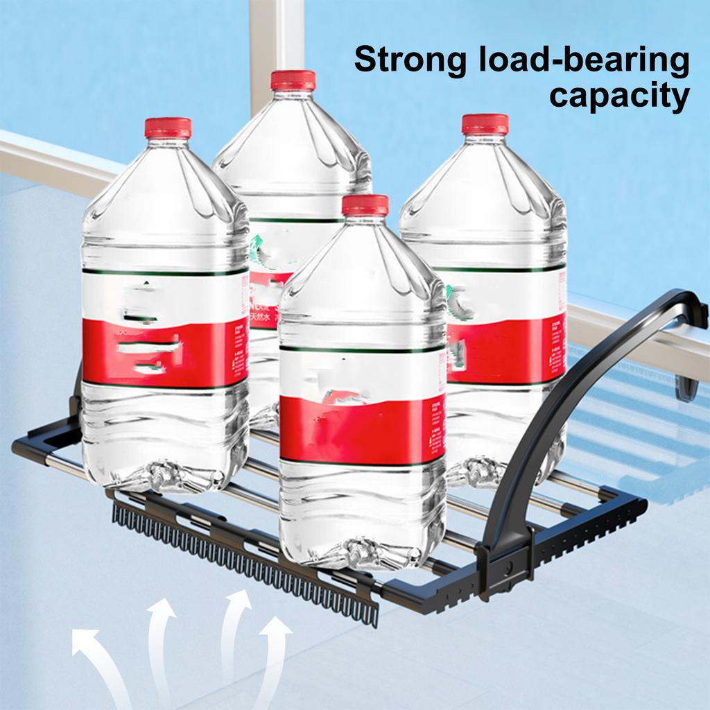 Foldable Clothes Rack with Sock Clips Window Towel Storage Rack Reusable Household Hanging Airer for Balcony Railings Windowsill