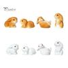 4 шт. Мини-статуэтки кроликов, миниатюрные фигурки кроликов из смолы, пасхальный декор, скульптуры кроликов для поделок своими руками, сад фей, весенний декор стола