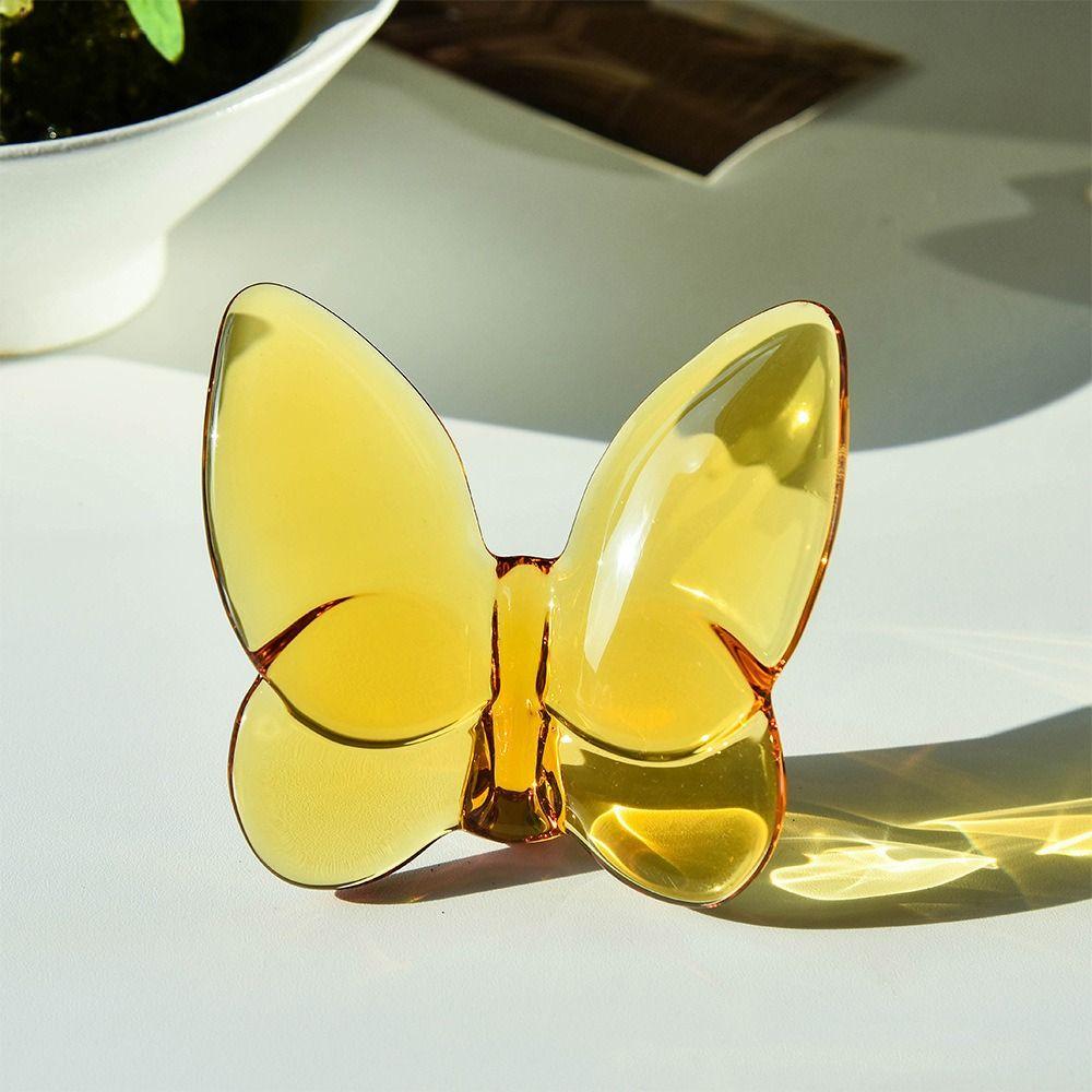 Nordic Lucky Butterfly Figurine Transparent Butterfly Statue Crafts Garden Ornament