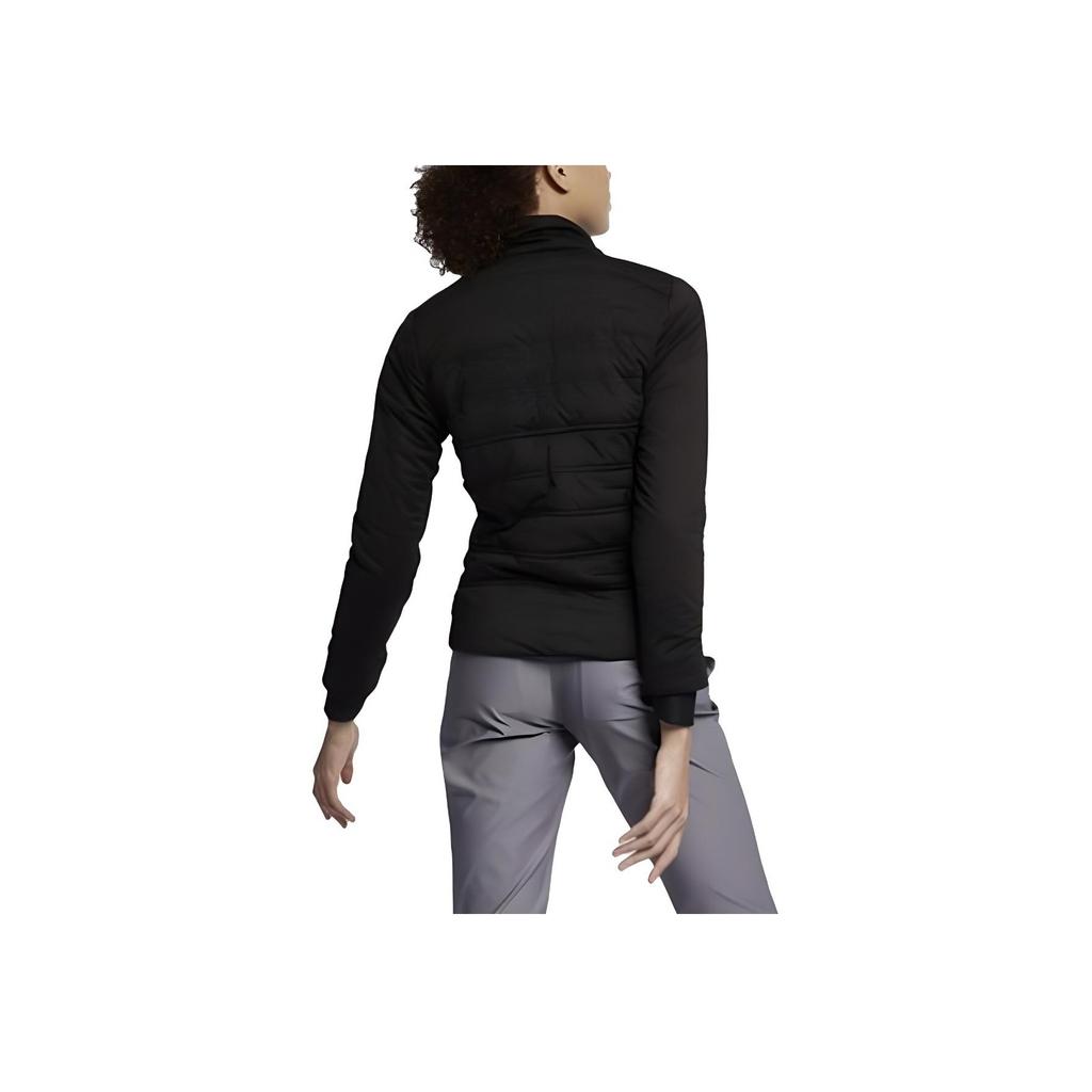 Nike Куртка на молнии с логотипом однотонного цвета, женская, черная 930231-010
