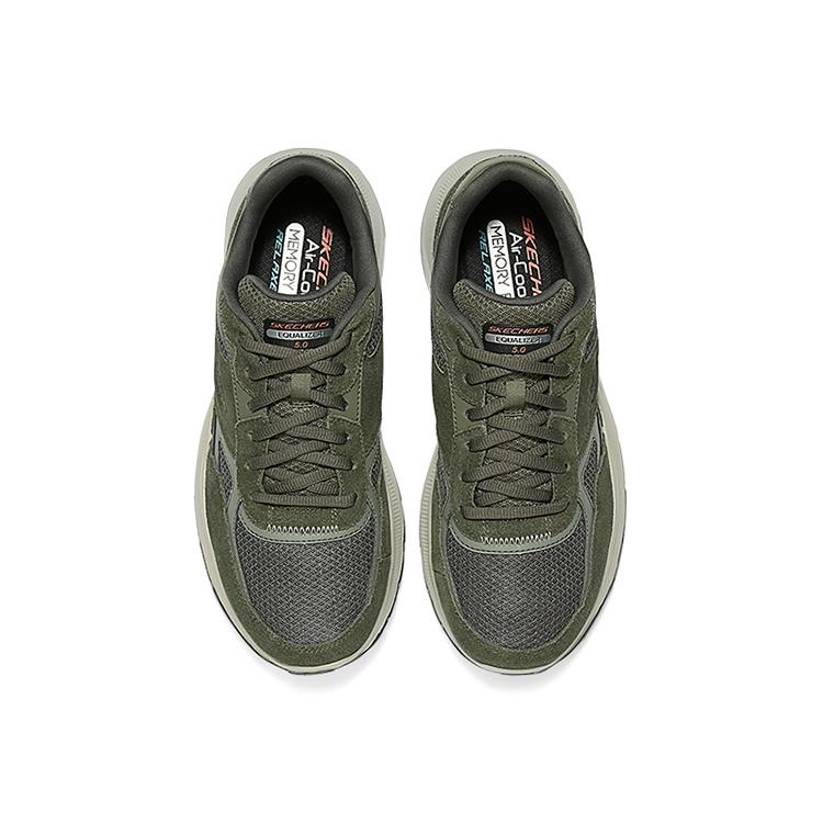 Skechers Стабильные Повседневные Удобные Прочные Низкие Беговые Кроссовки Мужские кроссовки Оливково-Зеленые 232613-OLV