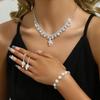 4 шт. женский модный цирконовый набор страз женские серьги ожерелье браслет цирконовый набор свадебное платье банкетная вечеринка аксессуары
