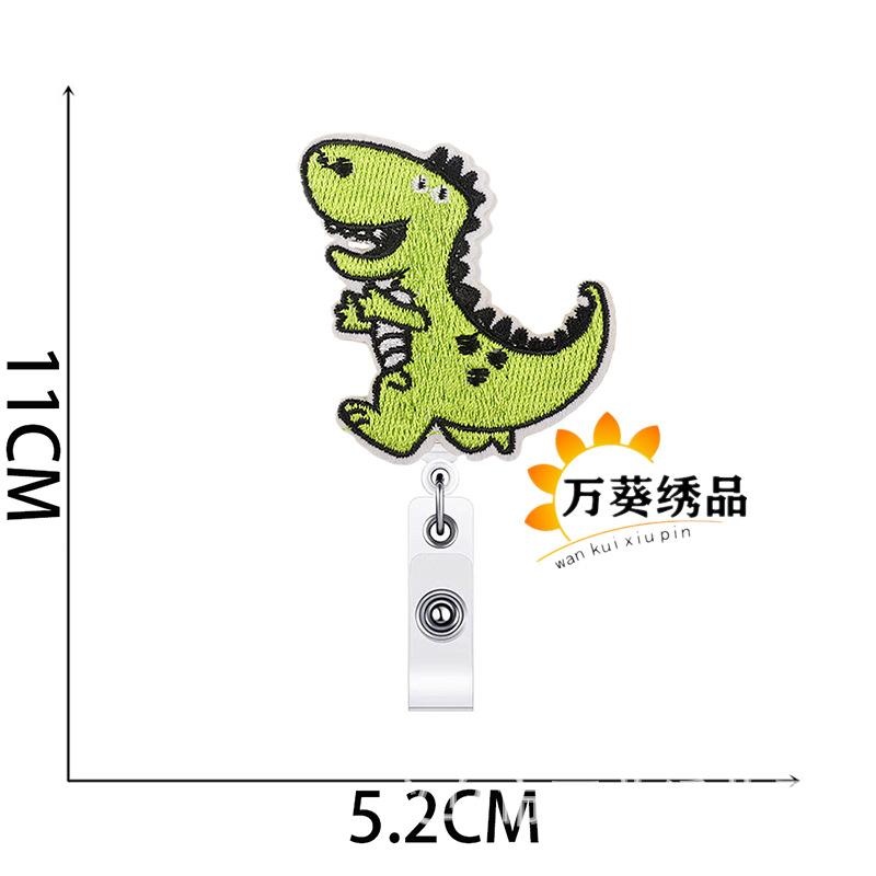 Xiaolong Detachment Easy Pull Button Embroidery Cloth Sticker Cute Cartoon Dinosaur Clothes Patch Sticker Crocodile Clip Computer Embroidery Label
