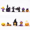 Purple Cartoon Scary Pumpkin Statue Mini Desktop Knick-knack  Festival Supplies