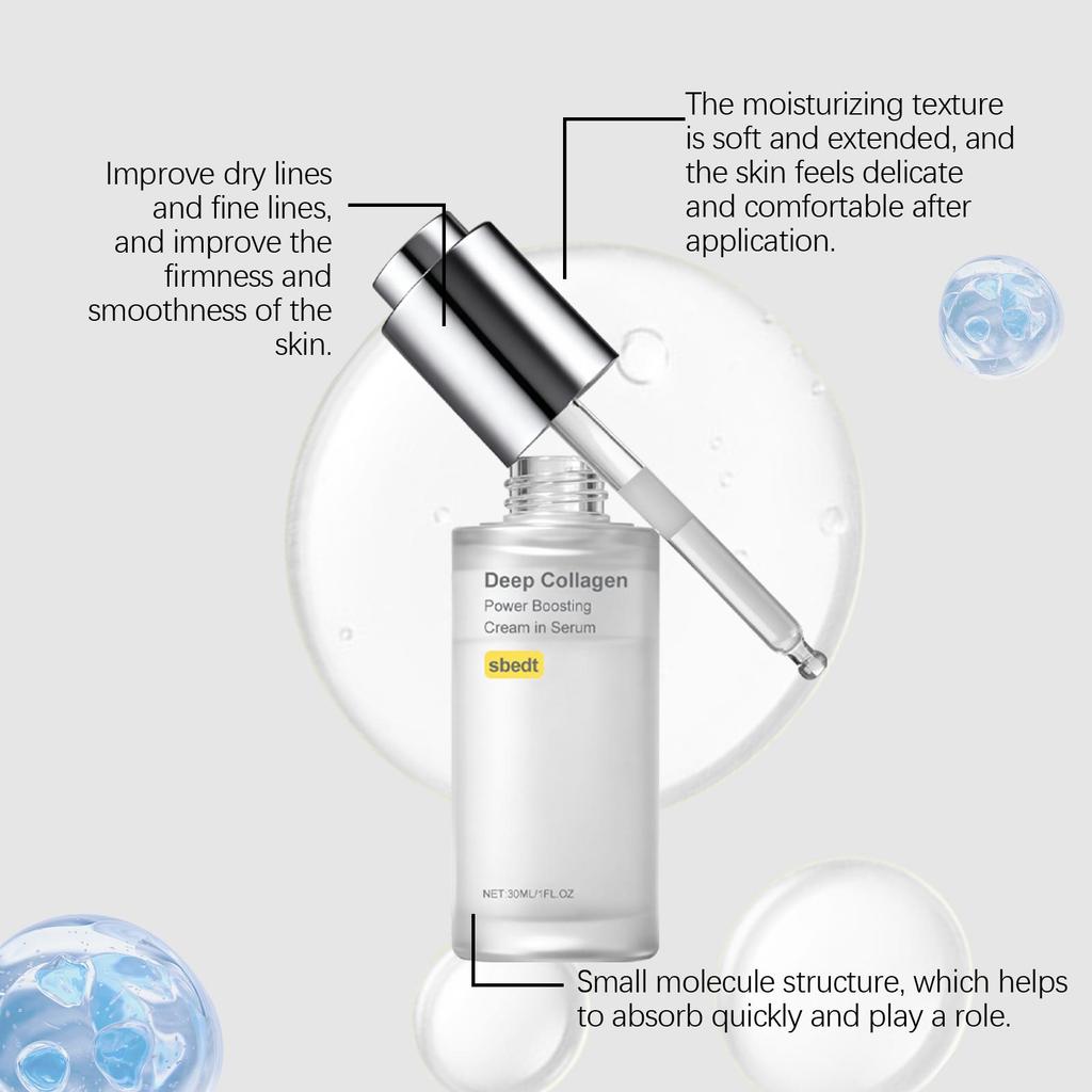 Глубокий коллагеновый крем-сыворотка для усиления силы, Корейский уход за стеклянной кожей, Интенсивно увлажняющая ампула для лица для увлажнения и эластичности