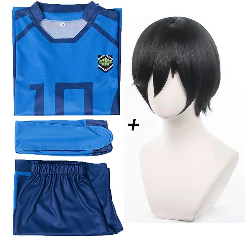 Anime Blue Cosplay Costume Jersey Red Uniform T-shirt Wig Men Chigiri Hyoma Seishiro Reo Mikage Nagi Cosplay Football Jerseys