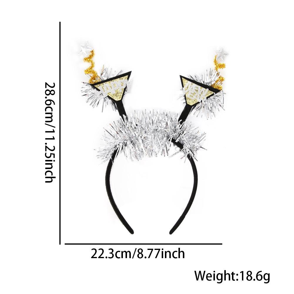 Gold Silver Happy New Year Headband Glitter Party Photo Props  Party Supplies