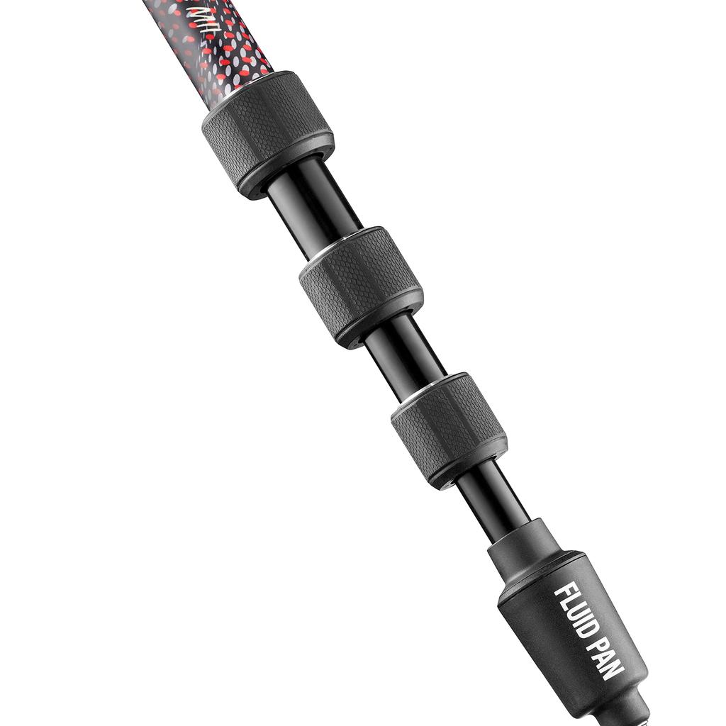 Manfrotto Video Monopod Element MII Video Monopod with Fluid Head Aluminum 4 Tiers Extended Height Weight Twist Lock MVMELMIIA4LIVE Red 137.7cm 1.05kg