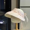 Spring and summer mesh open-top sun hat for women, large brim, beach vacation hat, UV protection beach sun hat