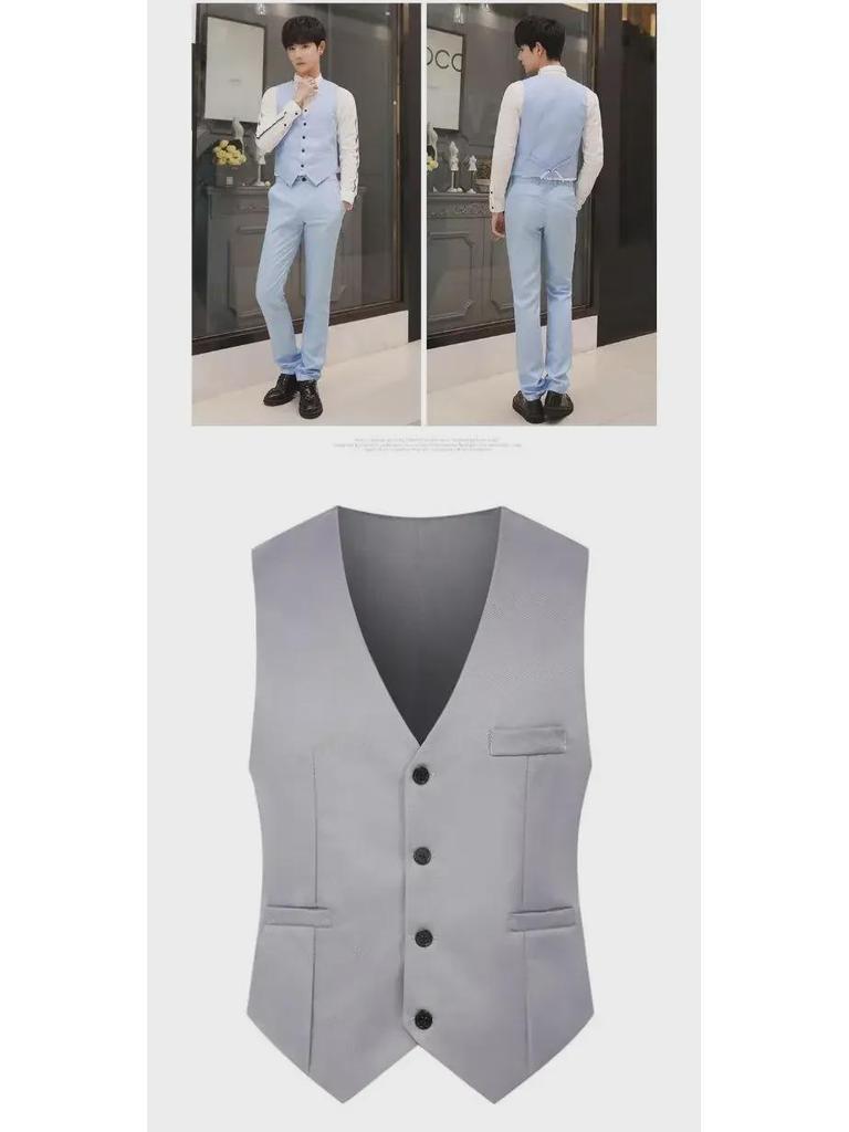 Мужской приталенный жилет в корейском стиле - новый дизайн, не требующий глажки