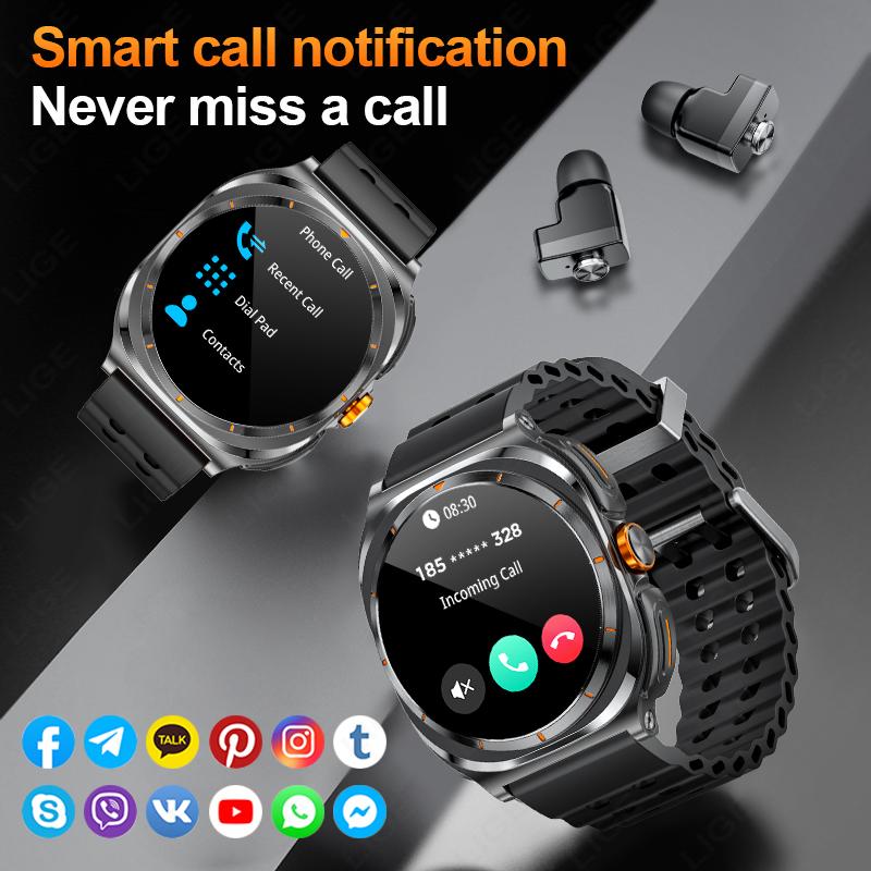 Новые TWS 2-в-1 Наушники Умные Часы Bluetooth-вызов Мужские Часы Аккумулятор 400 мАч Пульс Воспроизведение Музыки Умные Часы Женские