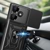 Slide Camera Funda для Redmi 13 4G Чехол Push Lens Ring Stand Защитный чехол для Xiaomi Redmi 13 4G Противоударный чехол