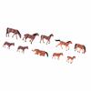 10pcs 1/87 Scale Painted Horse Miniature Figures for HO Gauge Building DIY Crafts and Architectural Models, Dioramas