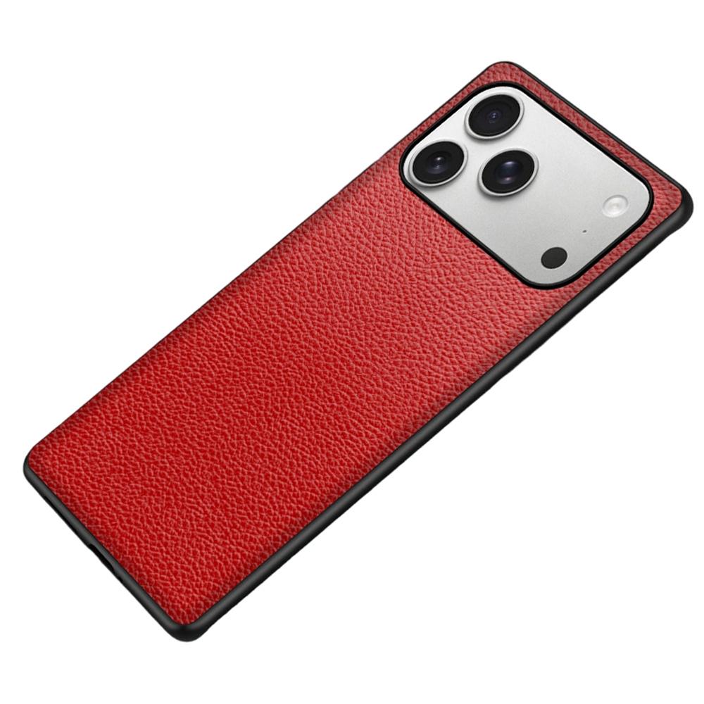 For iPhone 17 Pro Case Litchi Texture PU Leather Coated PC + TPU Protective Phone Back Cover