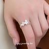Cuiyan S925 Silver Double Butterfly Open Ring - Korean Style Jewelry for Women