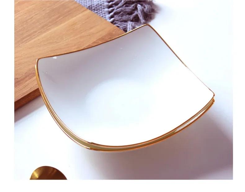 Керамическая глубокая суповая тарелка квадратная европейская глубокая квадратная тарелка сервировочное блюдо