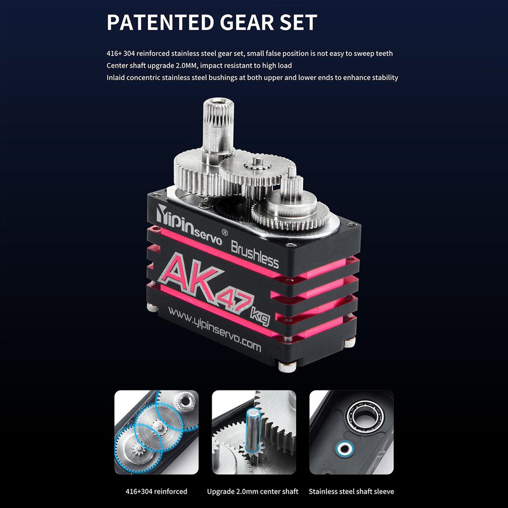 YIPINServo AK47 47 кг HV 270 градусов магнитная индукция водонепроницаемый бесщеточный цифровой сервопривод замена для