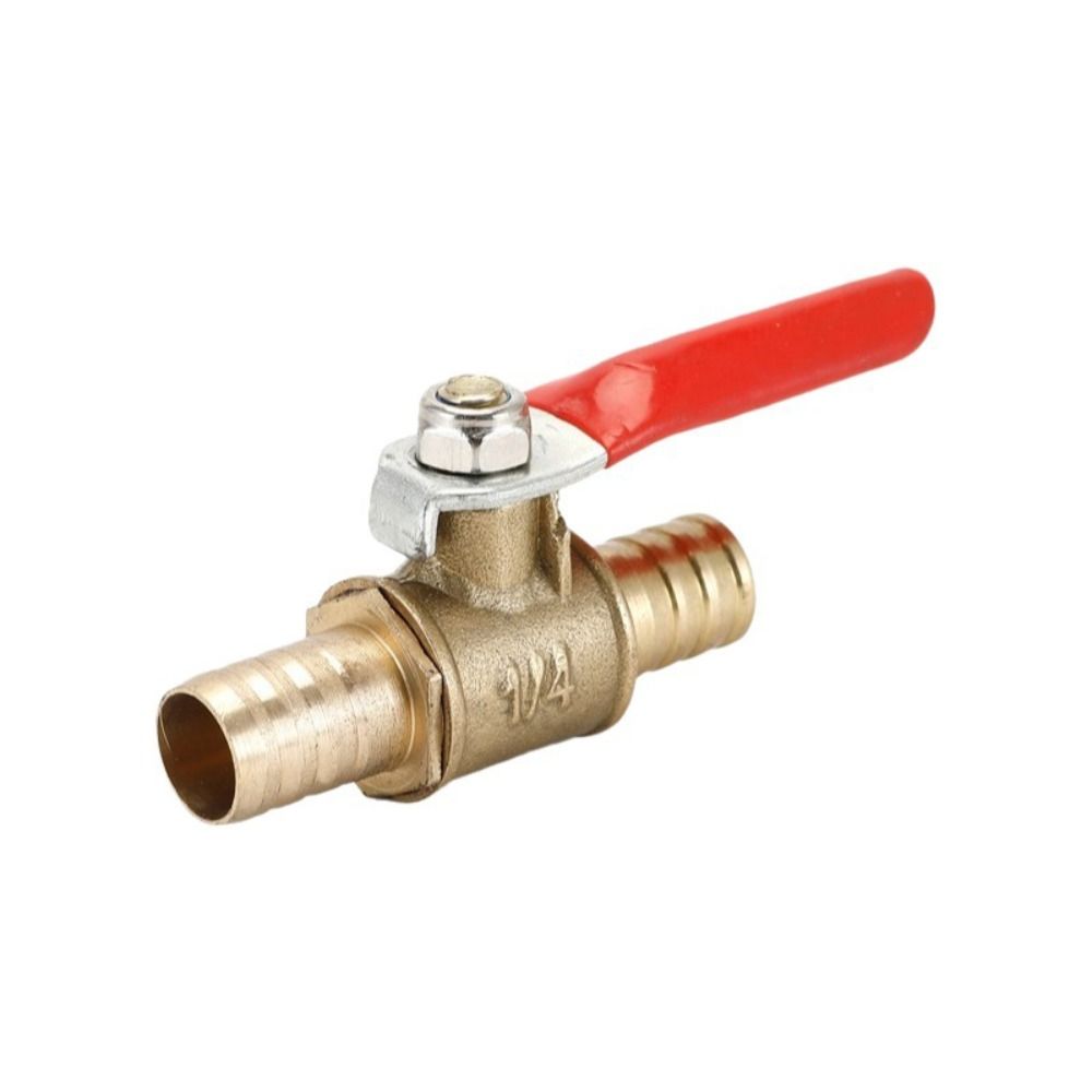 Brass Construction Ball Valve 6-12mm Size 1/4 Inch Pneumatic Ball Valve Hose Barb Small Size Brass Ball Valve Fuel Line