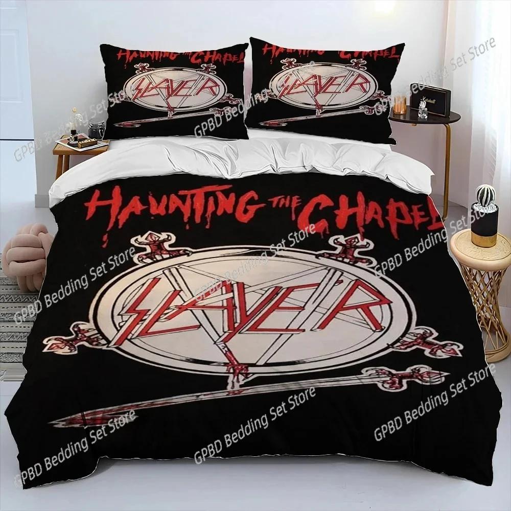Одеяло 3D-печать Slayer Музыкальная группа Хэви-метал Комплект постельного белья Спальня Мягкий Современный S Удобное Стеганое одеяло