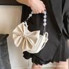 Bow Fashion Women's Small Bag Women's 2025 Spring New Versatile Simple Shoulder Messenger Bag Texture Dumpling Bag
