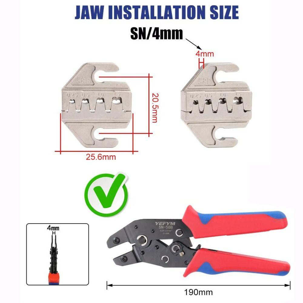 Alloy SN Crimping Pliers Jaw Width 4mm Crimping Terminals Jaw Slot New Terminal Tools
