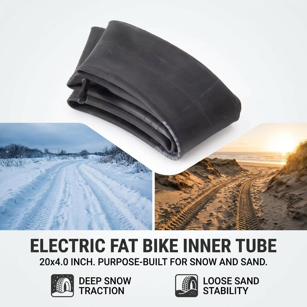 Electric Bike Tire 20x4.0 Inches Fat Tire for Snow Sand Beach with High-Grip and Durable Rubber