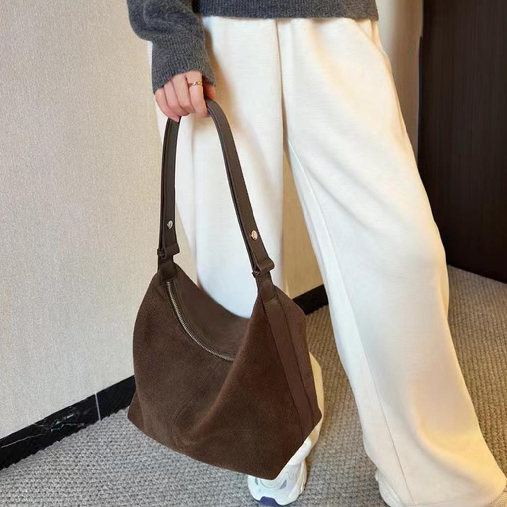 Замшевая ретро-сумка женская большая вместимость осень и зима универсальная сумка через плечо сумка-мессенджер сумка-тоут Tide