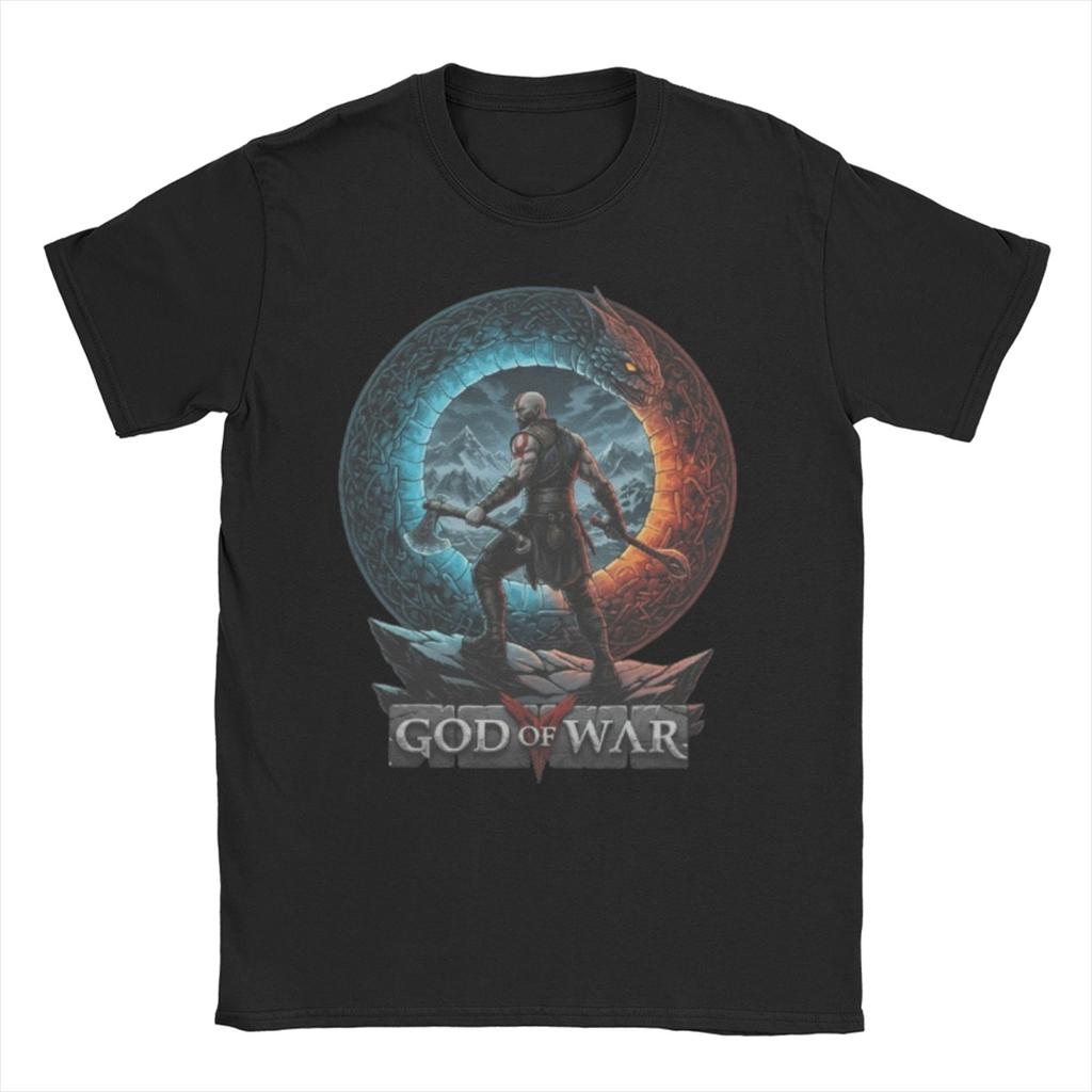 Unisex Womens Gaming Kratos God of War T Shirt Cotton Clothes Crazy Short Sleeve Round Collar Tee Shirt 4XL 5XL 6XL TShirt